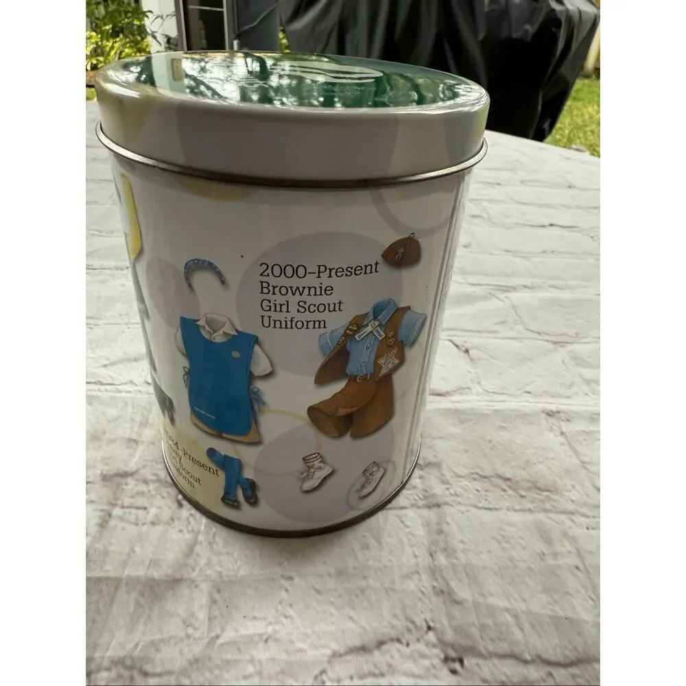 Girl Scouts Uniforms Through The Years Collectible Tin Small Round 1927-Present